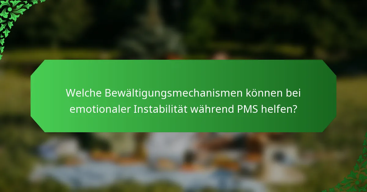 Welche Bewältigungsmechanismen können bei emotionaler Instabilität während PMS helfen?