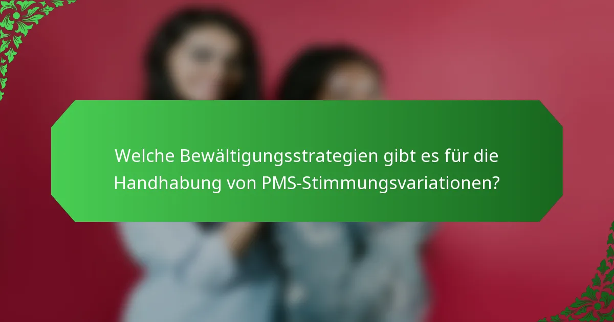 Welche Bewältigungsstrategien gibt es für die Handhabung von PMS-Stimmungsvariationen?