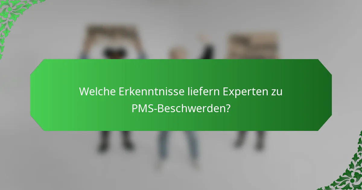 Welche Erkenntnisse liefern Experten zu PMS-Beschwerden?
